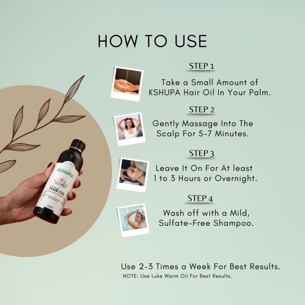 KHSUHPA HANDMADE AYURVEDIC HAIR OIL | 32 Ayurvedic Herbs & 8 Cold-Pressed Oils | Anti Hair Fall & Hair Growth (200ML) 